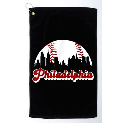 Philadelphia Baseball Skyline Philly City Retro Vintage Tee Golf Towel