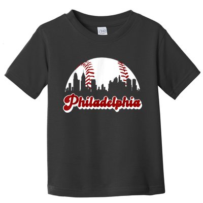 Philadelphia Baseball Skyline Philly City Retro Vintage Tee Toddler T-Shirt