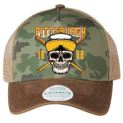 Pittsburgh Baseball Skyline Pennsylvania Player Coach Fan Legacy Tie Dye Trucker Hat