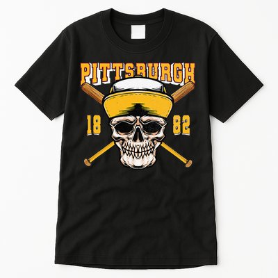 Pittsburgh Baseball Skyline Pennsylvania Player Coach Fan Tall T-Shirt