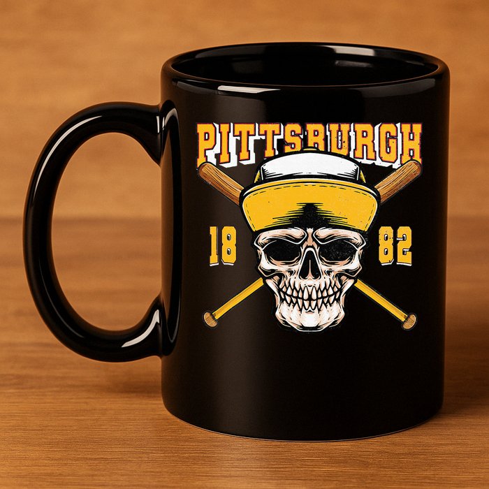 Pittsburgh Baseball Skyline Pennsylvania Player Coach Fan 11oz C Handle Ceramic Mug