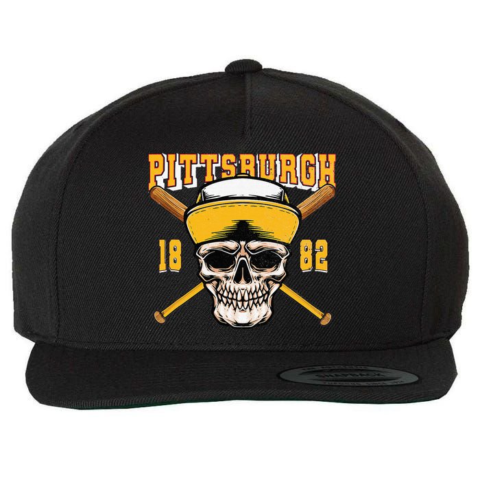 Pittsburgh Baseball Skyline Pennsylvania Player Coach Fan Wool Snapback Cap