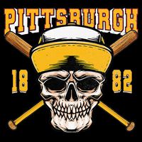Pittsburgh Baseball Skyline Pennsylvania Player Coach Fan Wool Snapback Cap