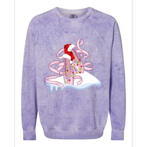 Pink Ballet Shoes Christmas Lights Ballerina Pajamas Funny Gift Colorblast Crewneck Sweatshirt