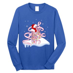 Pink Ballet Shoes Christmas Lights Ballerina Pajamas Funny Gift Long Sleeve Shirt