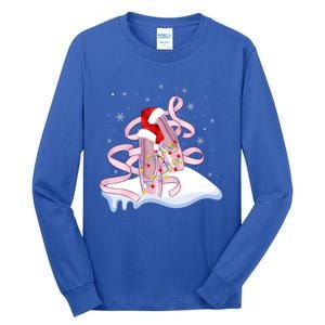 Pink Ballet Shoes Christmas Lights Ballerina Pajamas Funny Gift Tall Long Sleeve T-Shirt