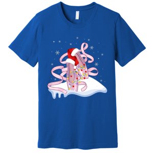 Pink Ballet Shoes Christmas Lights Ballerina Pajamas Funny Gift Premium T-Shirt