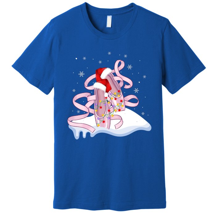 Pink Ballet Shoes Christmas Lights Ballerina Pajamas Funny Gift Premium T-Shirt