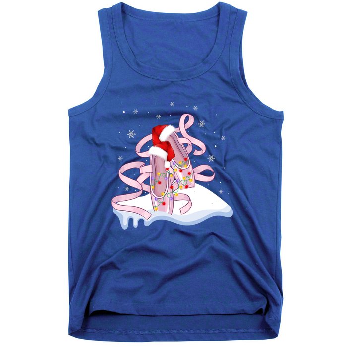 Pink Ballet Shoes Christmas Lights Ballerina Pajamas Funny Gift Tank Top