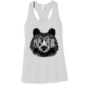 Papa Bear Sunglasses Fathers Day Dad Grandpa Women's Racerback Tank