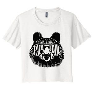 Papa Bear Sunglasses Fathers Day Dad Grandpa Women's Crop Top Tee