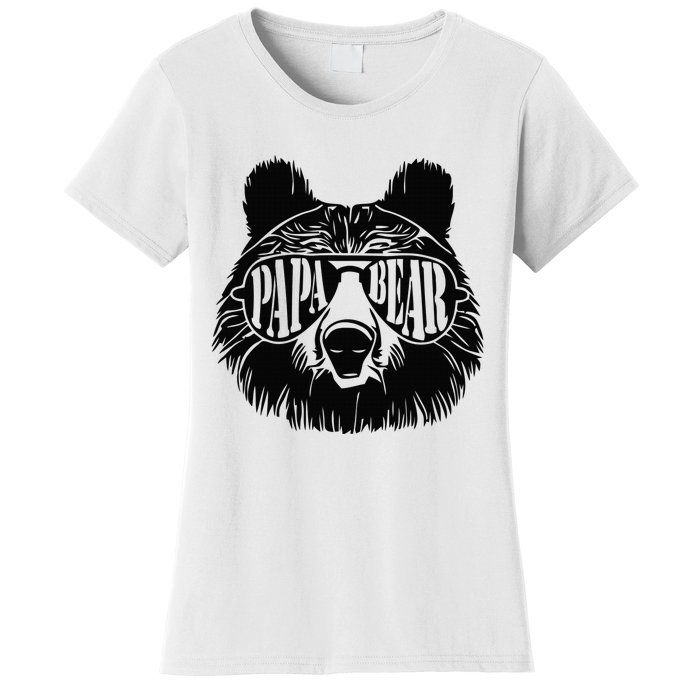 Papa Bear Sunglasses Fathers Day Dad Grandpa Women's T-Shirt