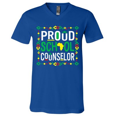 Proud Black School Counselor National School Counseling Week Funny Gift V-Neck T-Shirt