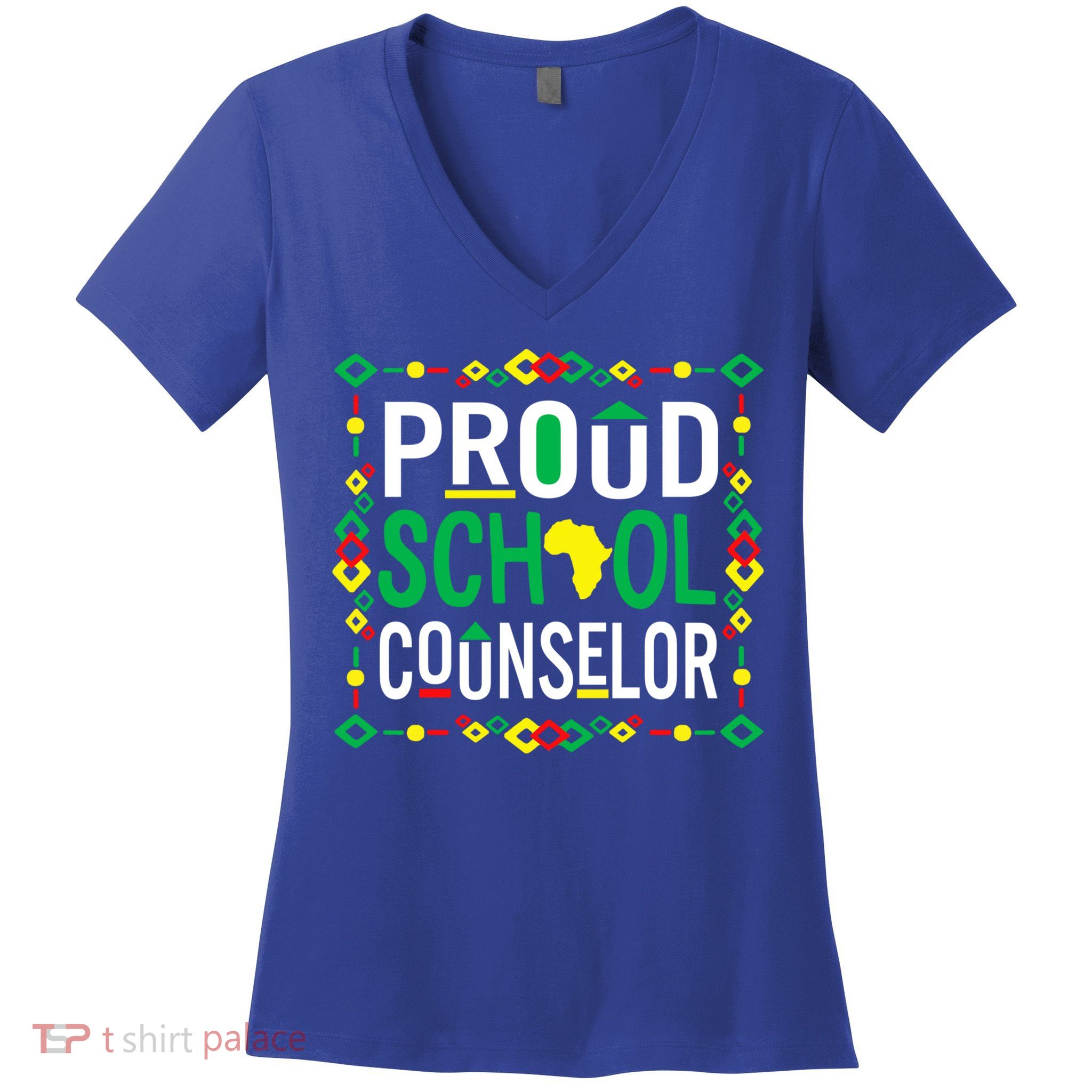 Proud Black School Counselor National School Counseling Week Funny Gift Women's V-Neck T-Shirt