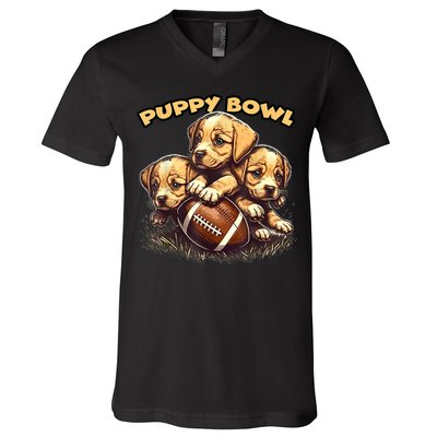 Puppy Bowl Sunday Funny Puppies Puppybowl Dog Fan V-Neck T-Shirt