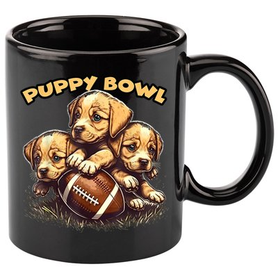 Puppy Bowl Sunday Funny Puppies Puppybowl Dog Fan 11oz C Handle Ceramic Mug