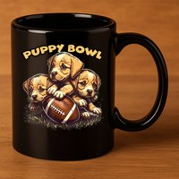 Puppy Bowl Sunday Funny Puppies Puppybowl Dog Fan 11oz C Handle Ceramic Mug