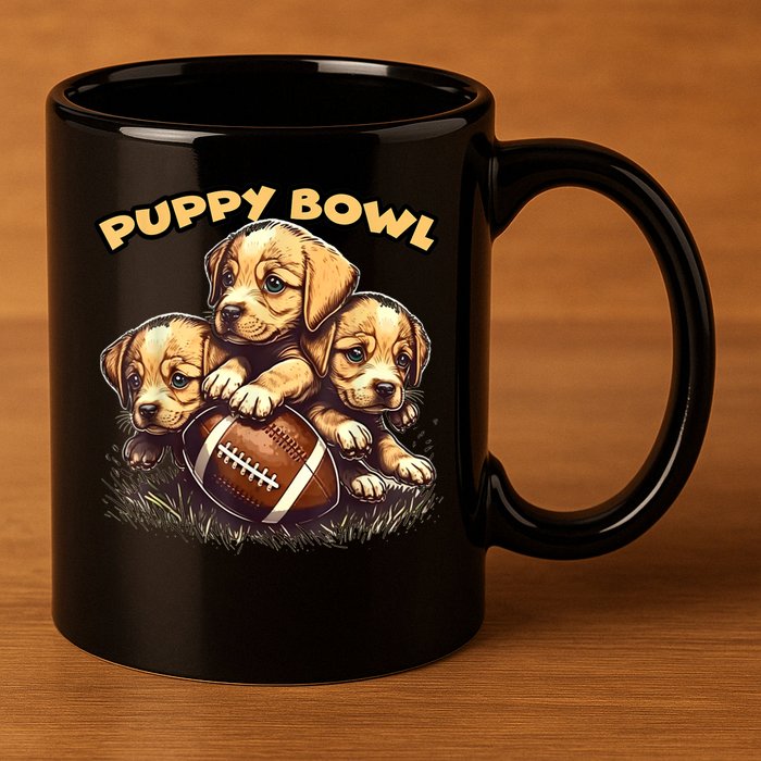 Puppy Bowl Sunday Funny Puppies Puppybowl Dog Fan 11oz C Handle Ceramic Mug