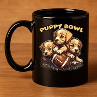 Puppy Bowl Sunday Funny Puppies Puppybowl Dog Fan 11oz C Handle Ceramic Mug