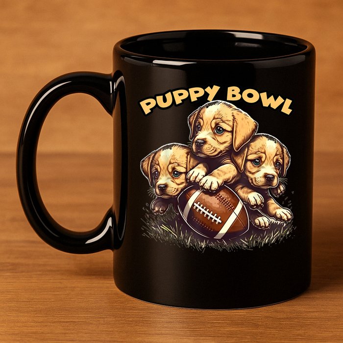 Puppy Bowl Sunday Funny Puppies Puppybowl Dog Fan 11oz C Handle Ceramic Mug