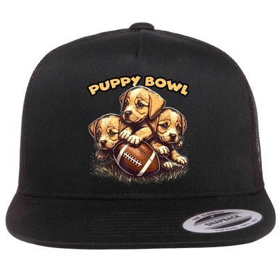 Puppy Bowl Sunday Funny Puppies Puppybowl Dog Fan Flat Bill Trucker Hat