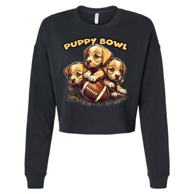 Puppy Bowl Sunday Funny Puppies Puppybowl Dog Fan Cropped Pullover Crew