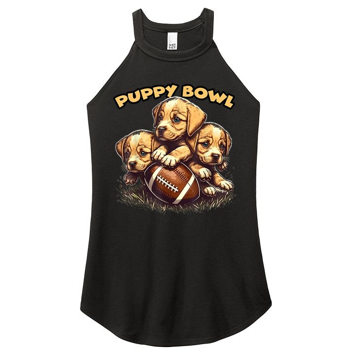 Puppy Bowl Sunday Funny Puppies Puppybowl Dog Fan Women's Perfect Tri Rocker Tank