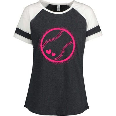 Pink Baseball Softball Lover Wo Girl Enza Ladies Jersey Colorblock Tee