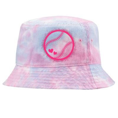 Pink Baseball Softball Lover Wo Girl Tie-Dyed Bucket Hat