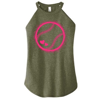 Pink Baseball Softball Lover Wo Girl Women’s Perfect Tri Rocker Tank