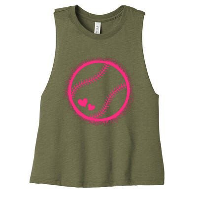 Pink Baseball Softball Lover Wo Girl Women's Racerback Cropped Tank