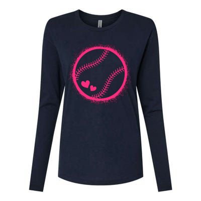 Pink Baseball Softball Lover Wo Girl Womens Cotton Relaxed Long Sleeve T-Shirt