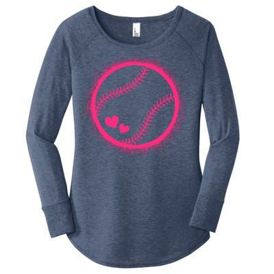 Pink Baseball Softball Lover Wo Girl Women's Perfect Tri Tunic Long Sleeve Shirt