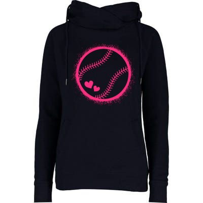 Pink Baseball Softball Lover Wo Girl Womens Funnel Neck Pullover Hood