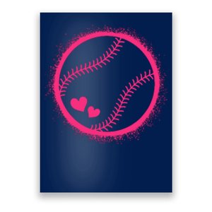 Pink Baseball Softball Lover Wo Girl Poster