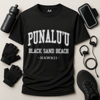 PunaluU Black Sand Beach Kona Stitched Big Island Of Hawaii Cooling Performance Crew T-Shirt