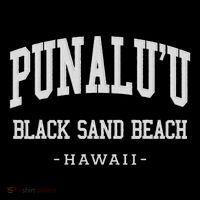 PunaluU Black Sand Beach Kona Stitched Big Island Of Hawaii T-Shirt