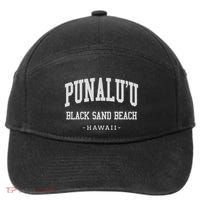 PunaluU Black Sand Beach Kona Stitched Big Island Of Hawaii 7-Panel Snapback Hat