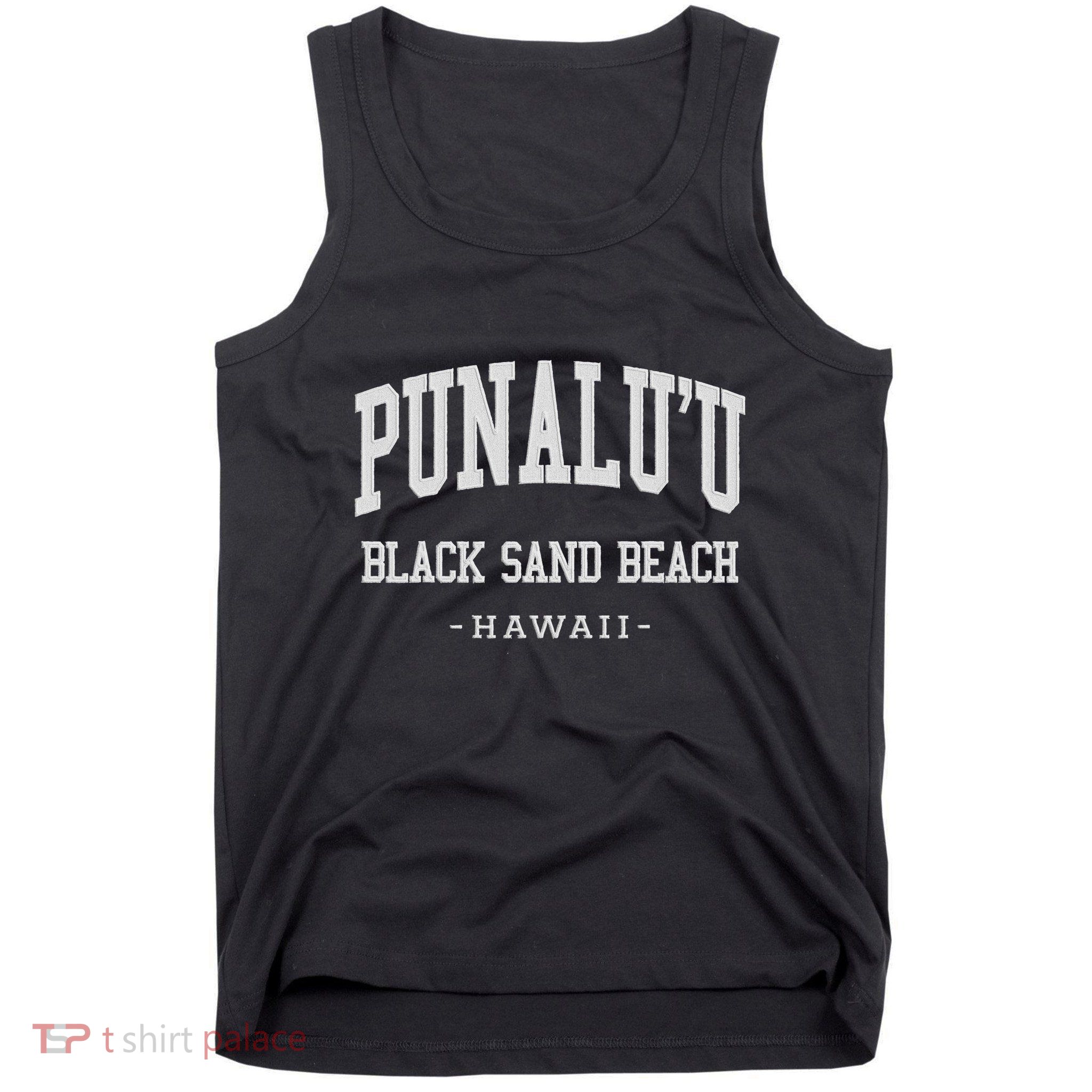 PunaluU Black Sand Beach Kona Stitched Big Island Of Hawaii Tank Top