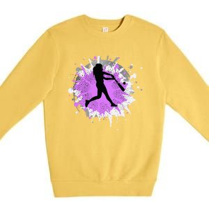 Purple Baseball Softball Player Team Coach Gift Premium Crewneck Sweatshirt