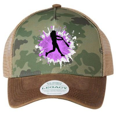 Purple Baseball Softball Player Team Coach Gift Legacy Tie Dye Trucker Hat