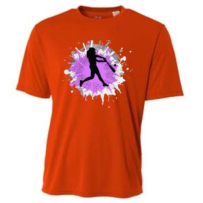 Purple Baseball Softball Player Team Coach Gift Cooling Performance Crew T-Shirt