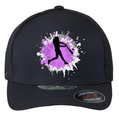 Purple Baseball Softball Player Team Coach Gift Flexfit Unipanel Trucker Cap