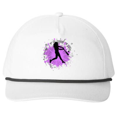 Purple Baseball Softball Player Team Coach Gift Snapback Five-Panel Rope Hat