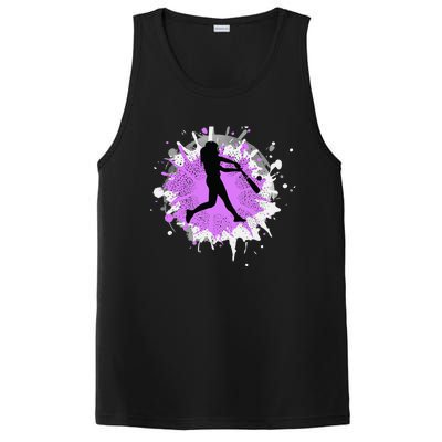 Purple Baseball Softball Player Team Coach Gift PosiCharge Competitor Tank