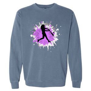 Purple Baseball Softball Player Team Coach Gift Garment-Dyed Sweatshirt