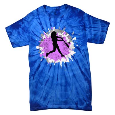 Purple Baseball Softball Player Team Coach Gift Tie-Dye T-Shirt