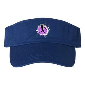 Purple Baseball Softball Player Team Coach Gift Valucap Bio-Washed Visor