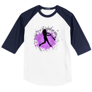 Purple Baseball Softball Player Team Coach Gift Baseball Sleeve Shirt