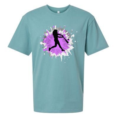 Purple Baseball Softball Player Team Coach Gift Sueded Cloud Jersey T-Shirt